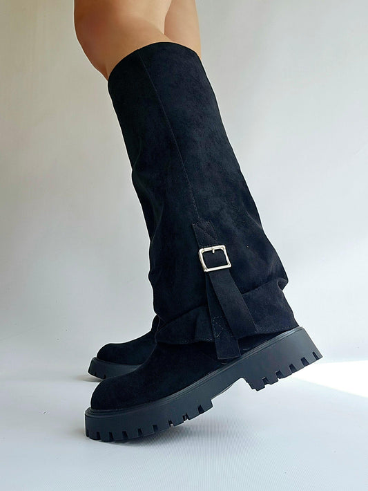 Bottes chaussettes semelles crantées Noir