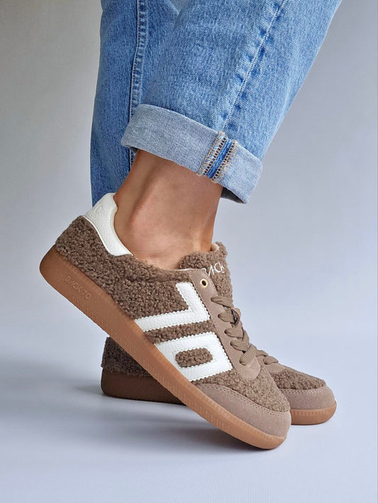 Baskets Back70 bouclette Taupe