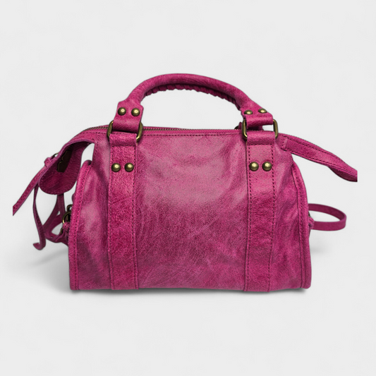 Sac bandoulière Balou - petit format - cuir Fushia