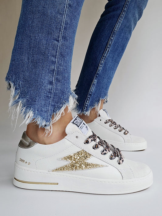 Baskets Semerdjian Maya C784 Blanc & Doré