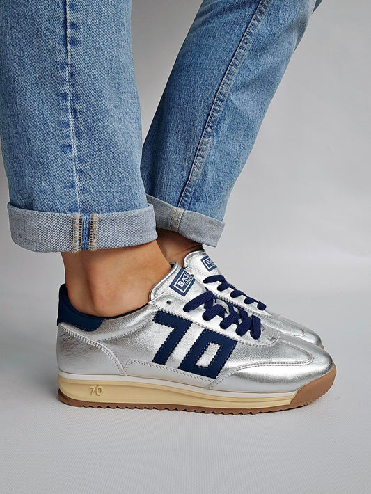 Baskets Back70 BARKLEY argent & Bleu