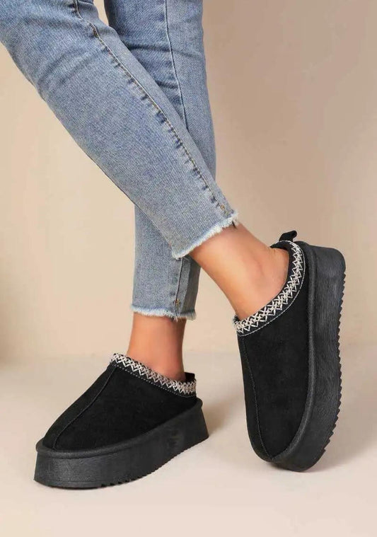 Mules aztèque plate-forme Dupe Noir