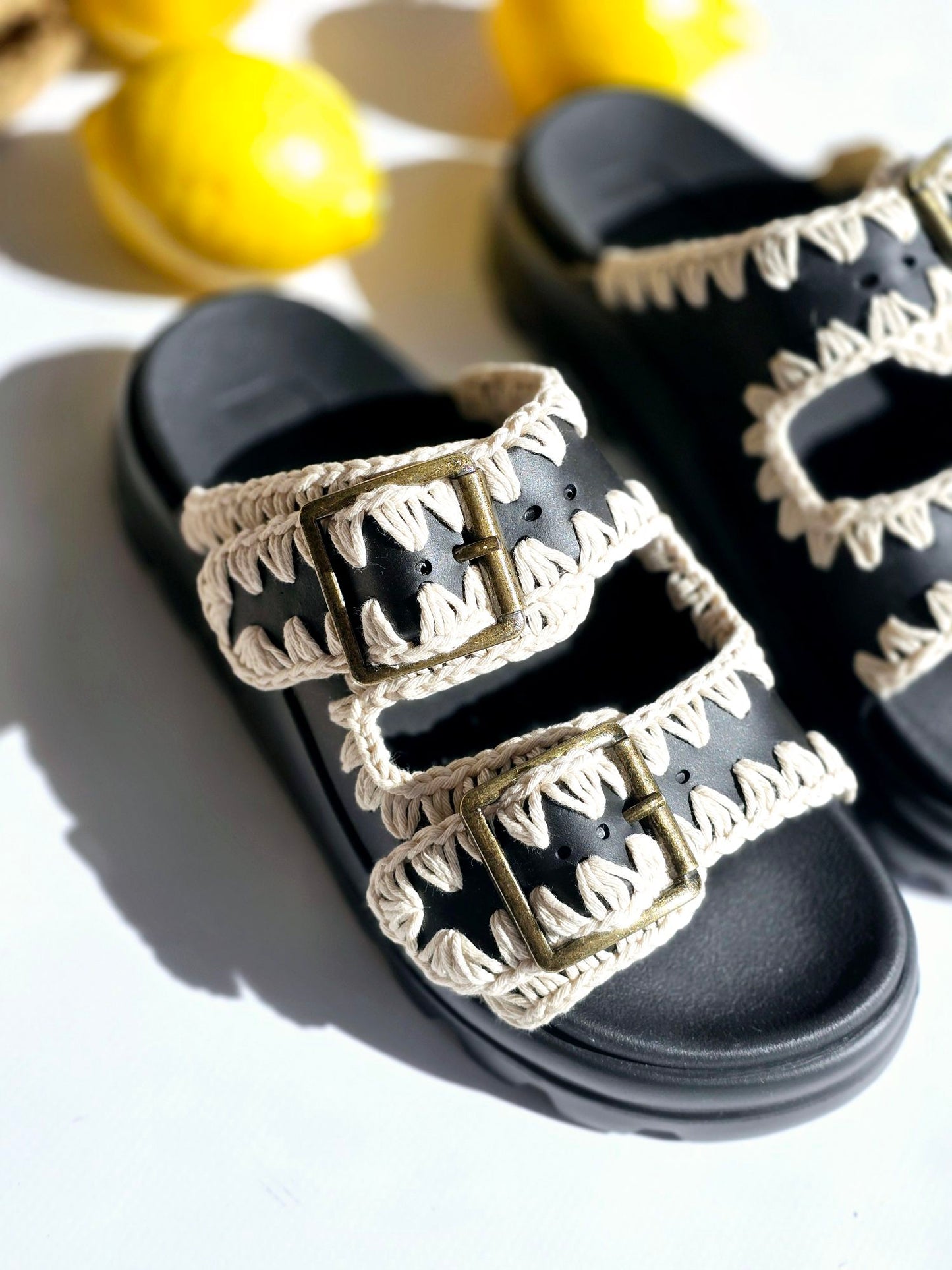 Mules double brides Eva Noir