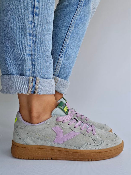 Baskets Victoria - SMASH semelle mémoire de forme vert & rose