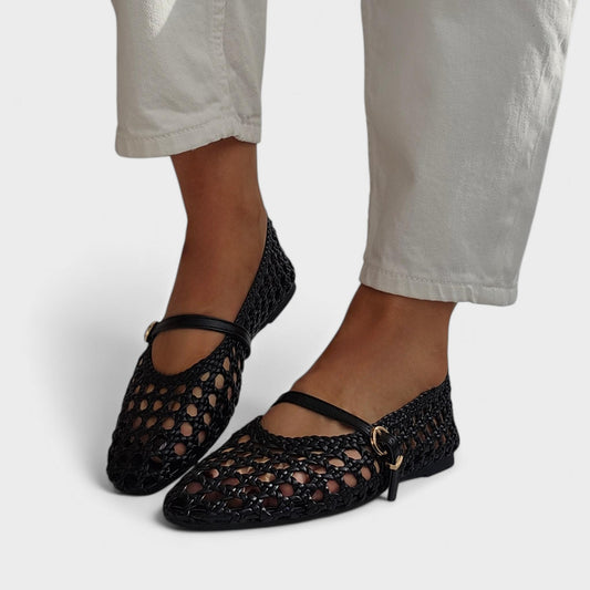 Babbies tressées bride réglable – Noir