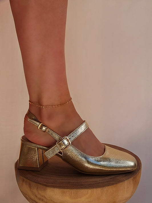 Babbies slingbacks à talon Doré