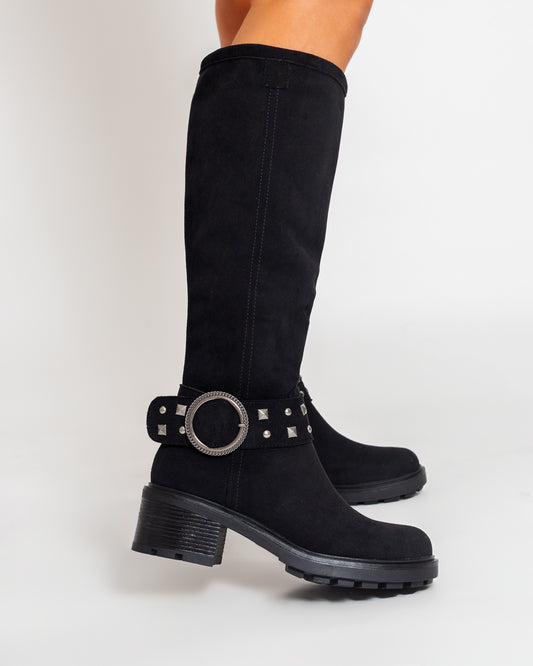 Bottes suédine à boucle - Antea S/M Noir