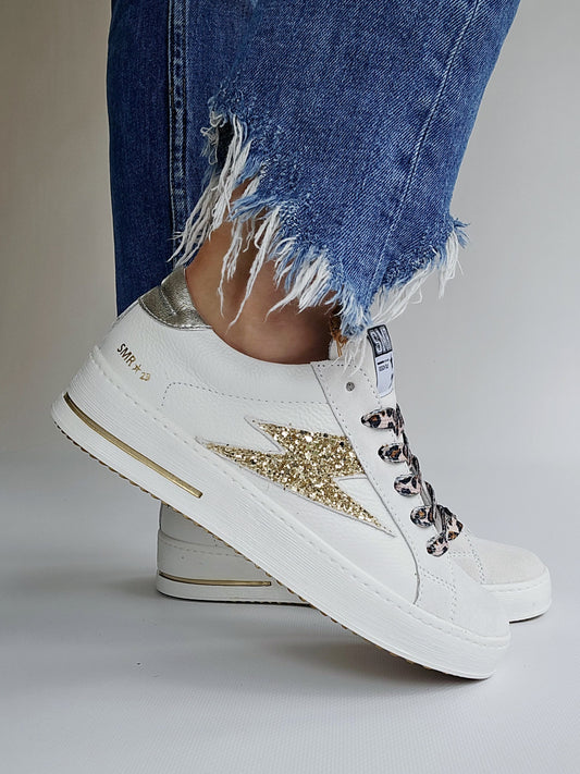 Baskets Semerdjian Maya C784 Blanc & Doré