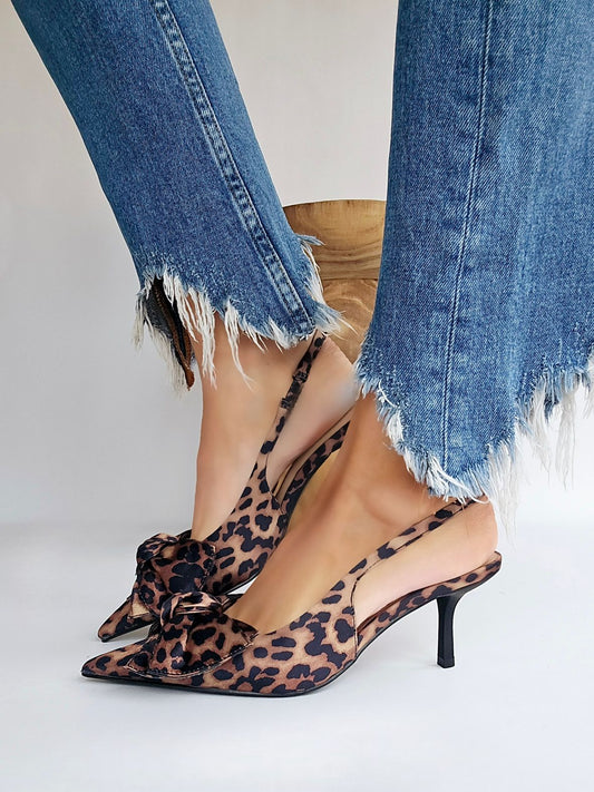 Escarpins nœuds Corina Léopard