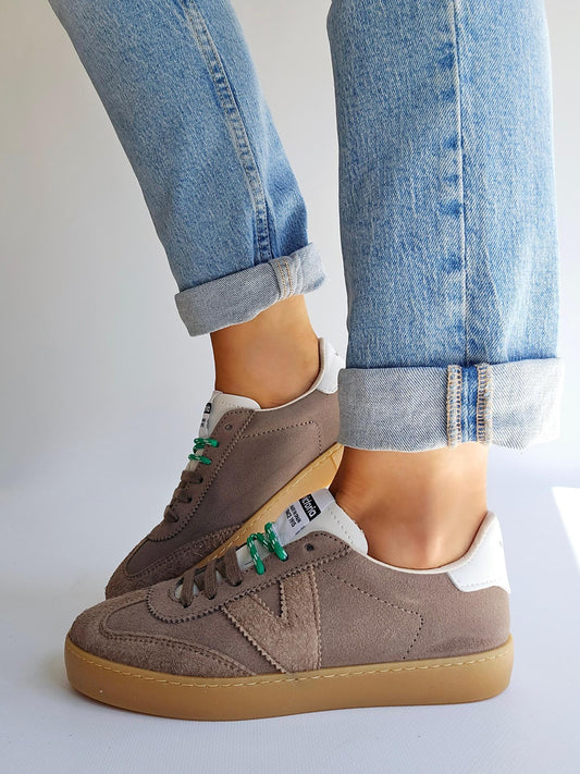 Baskets Victoria - BERLIN Taupe double lacet