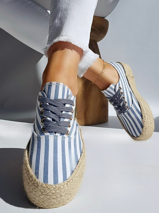 Baskets espadrilles Les Tropeziennes COSMIC PRINT rayure Bleu