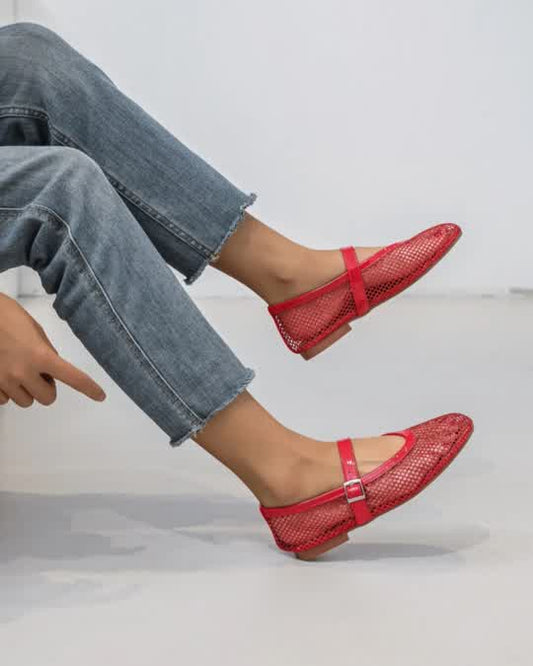 Ballerines babbies filet Rouge