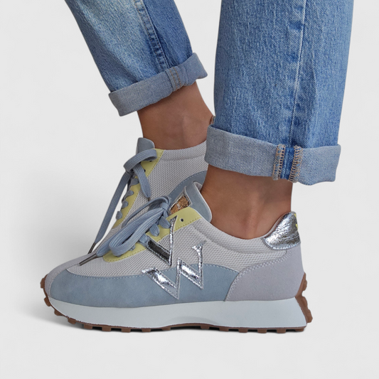 Baskets Vanessa Wu - FLOW Bleu ciel & Jaune