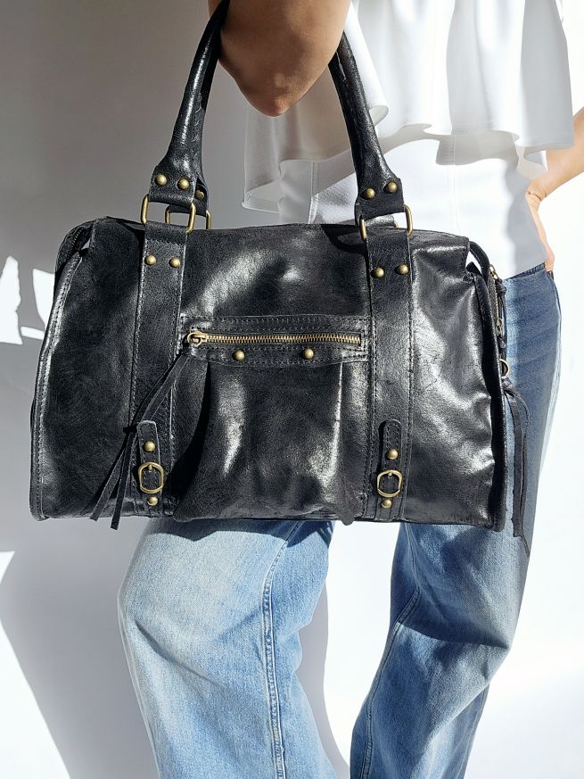 Sac Balou cuir grand modèle 100% cuir Noir