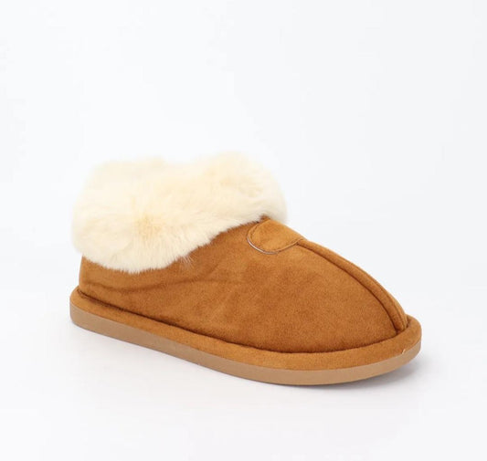 Pantoufles fourrées Camel