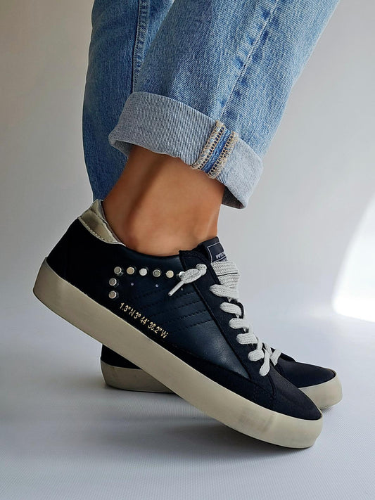 Baskets éclair Corina détails rivets Noir