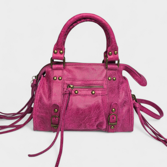 Sac bandoulière Balou - petit format - cuir Fushia