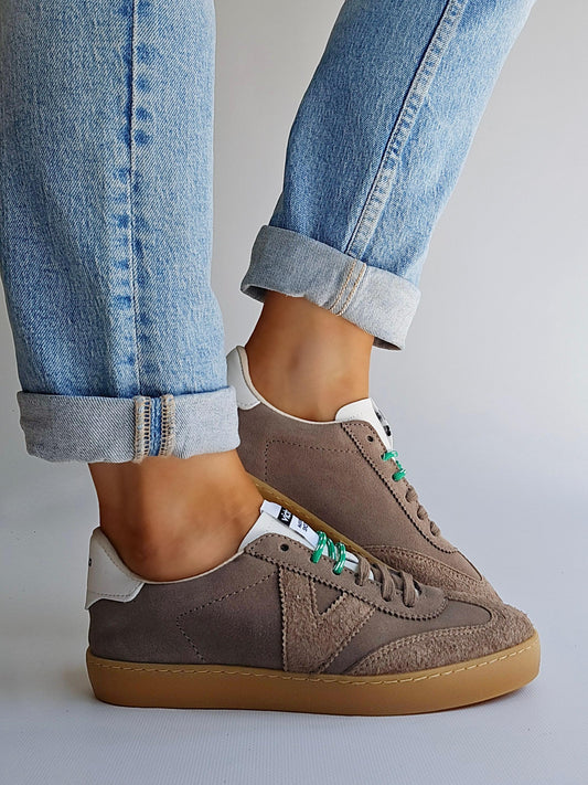 Baskets Victoria - BERLIN Taupe double lacet