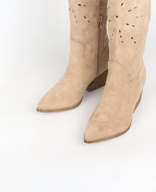 Bottes santiags ajourées Beige - Taupe