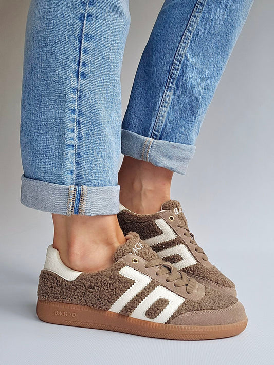 Baskets Back70 bouclette Taupe