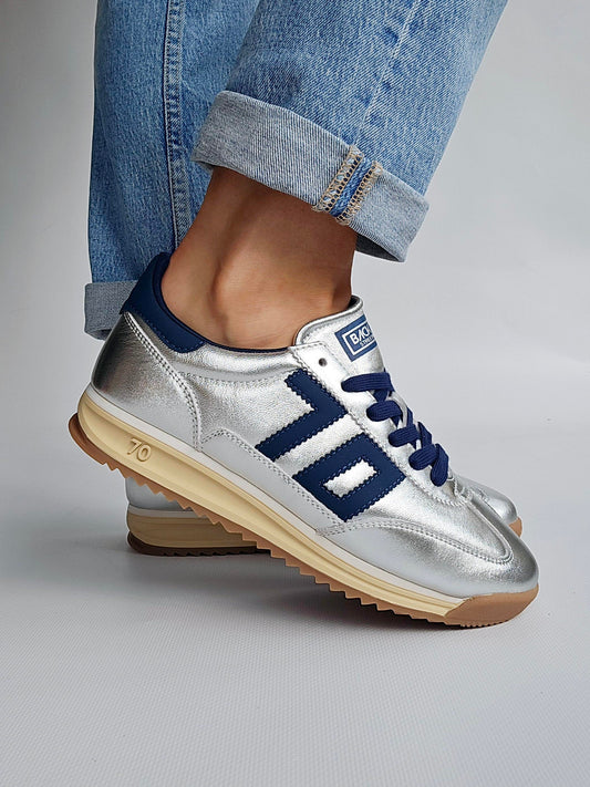 Baskets Back70 BARKLEY argent & Bleu