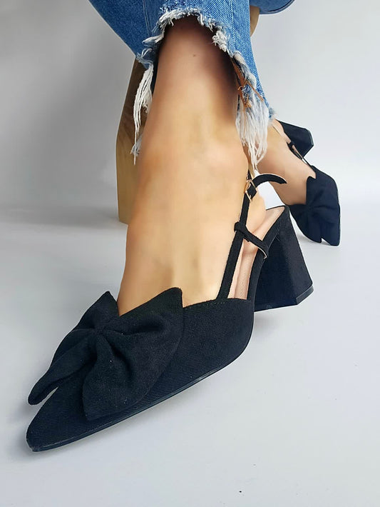 Escarpins bout pointu noeds Noir