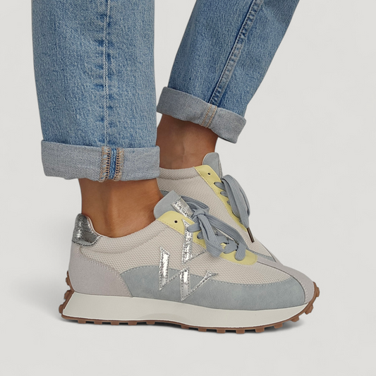 Baskets Vanessa Wu - FLOW Bleu ciel & Jaune