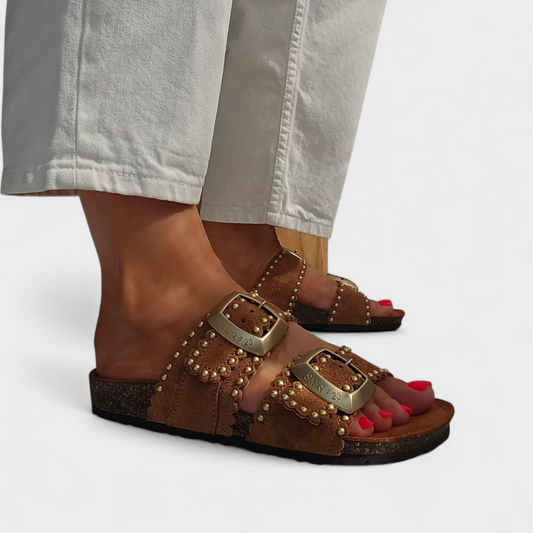 Mule Arona Semerdjian – Sandale cuir confortable Camel