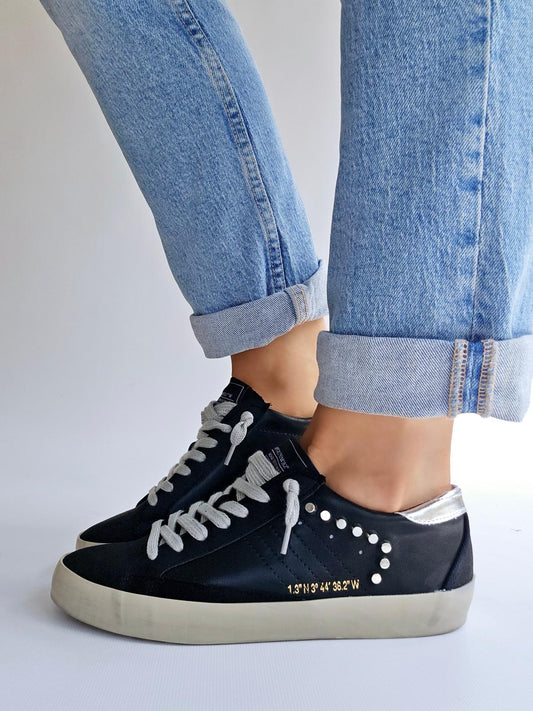 Baskets éclair Corina détails rivets Noir