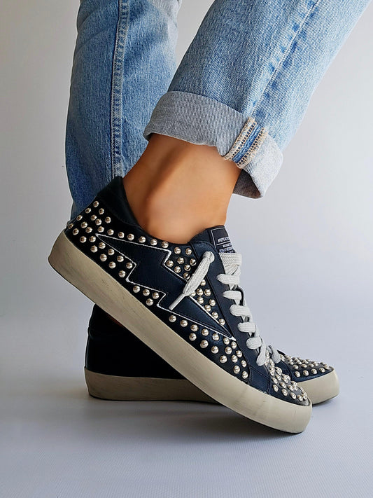Baskets éclair Corina rivets Noir