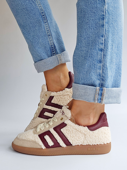 Back 70 ecru bouclette sneakers