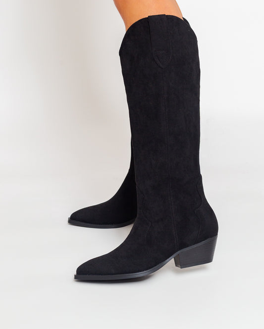 Bottes santiags femme western chic avec petit talon Noir