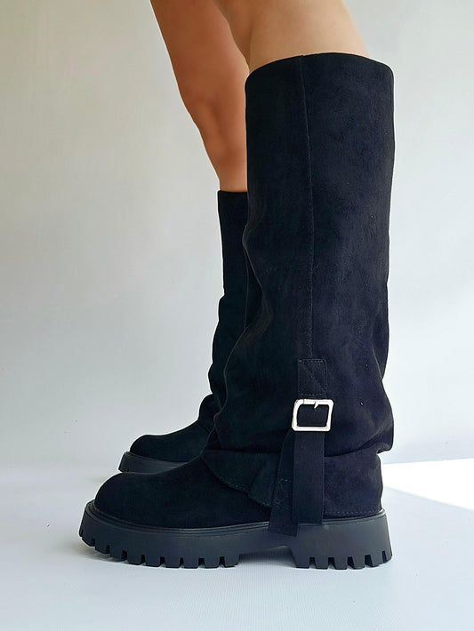 Bottes chaussettes semelles crantées Noir