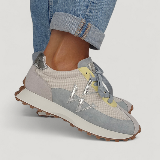 Baskets Vanessa Wu - FLOW Bleu ciel & Jaune