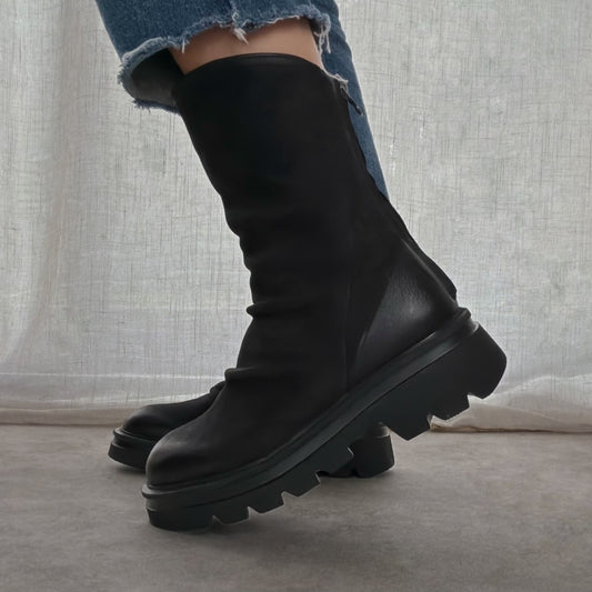 Boots cuir zip arrière Semerdjian Noire
