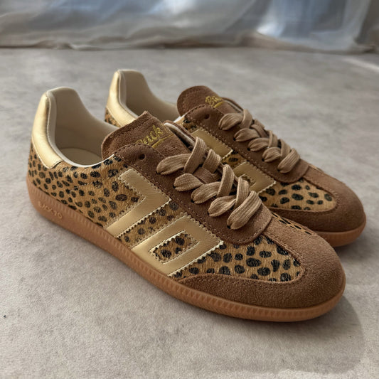 Baskets Back70 - cloud fur léopard / gold