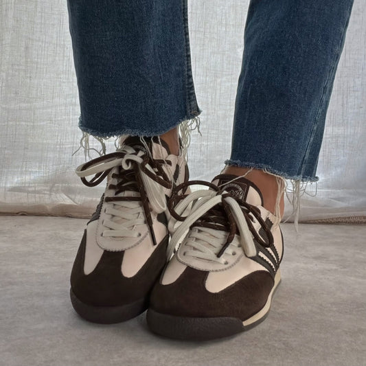 Basket femme Back70 Rocket Chocolat & Crème en cuir & daim