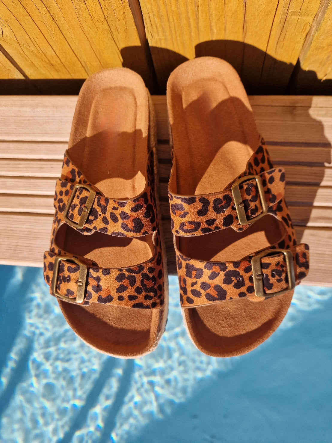 Mules plate-forme espadrilles Léopard