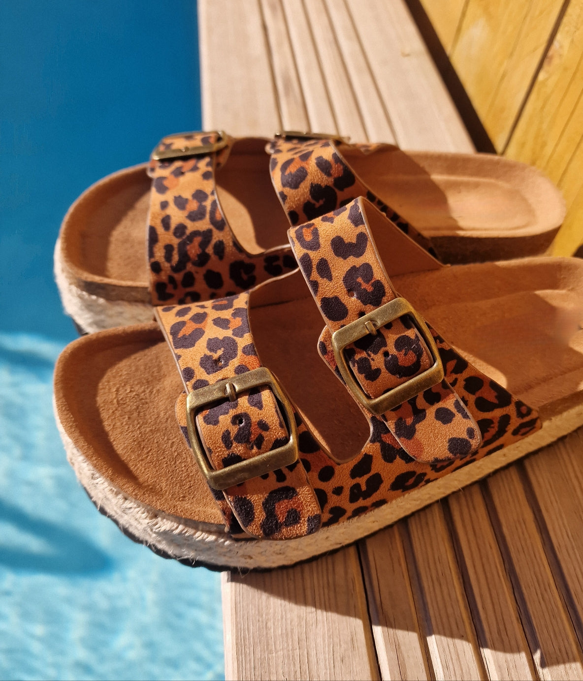 Mules plate-forme espadrilles Léopard