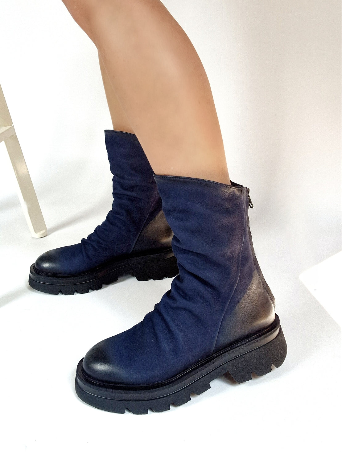 Semerdjian navy blue biker boots