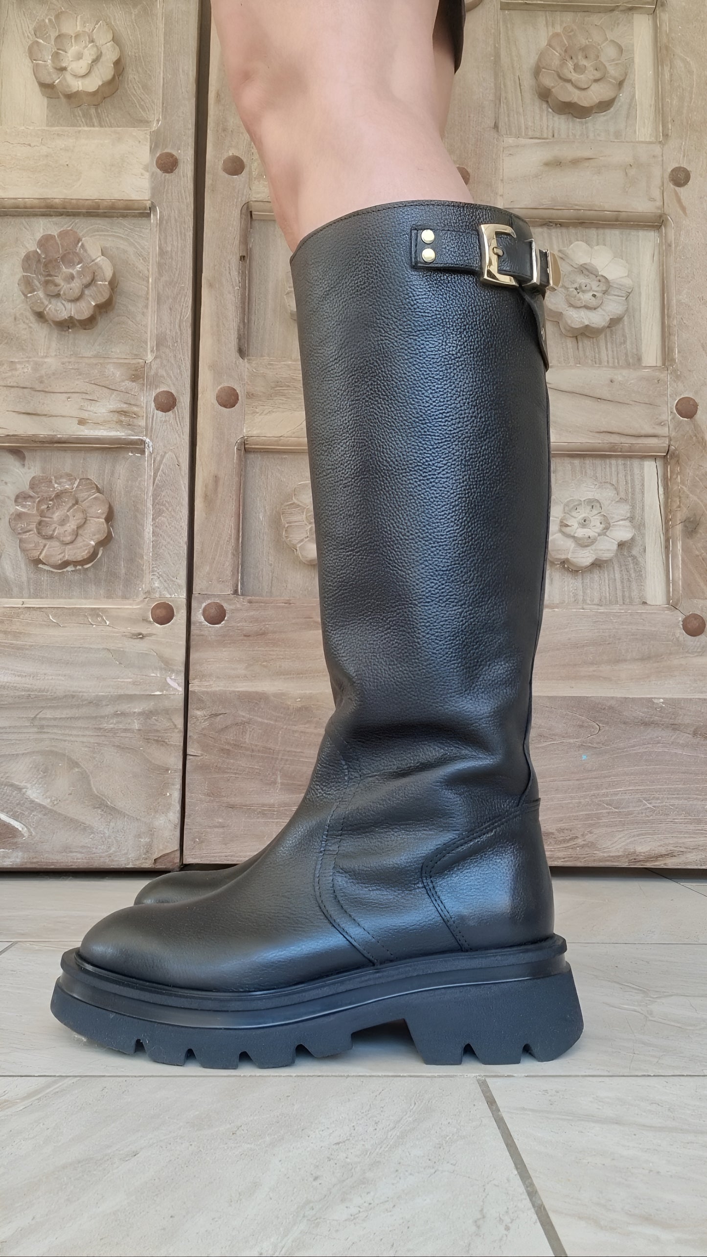 Semerdjian black biker boots