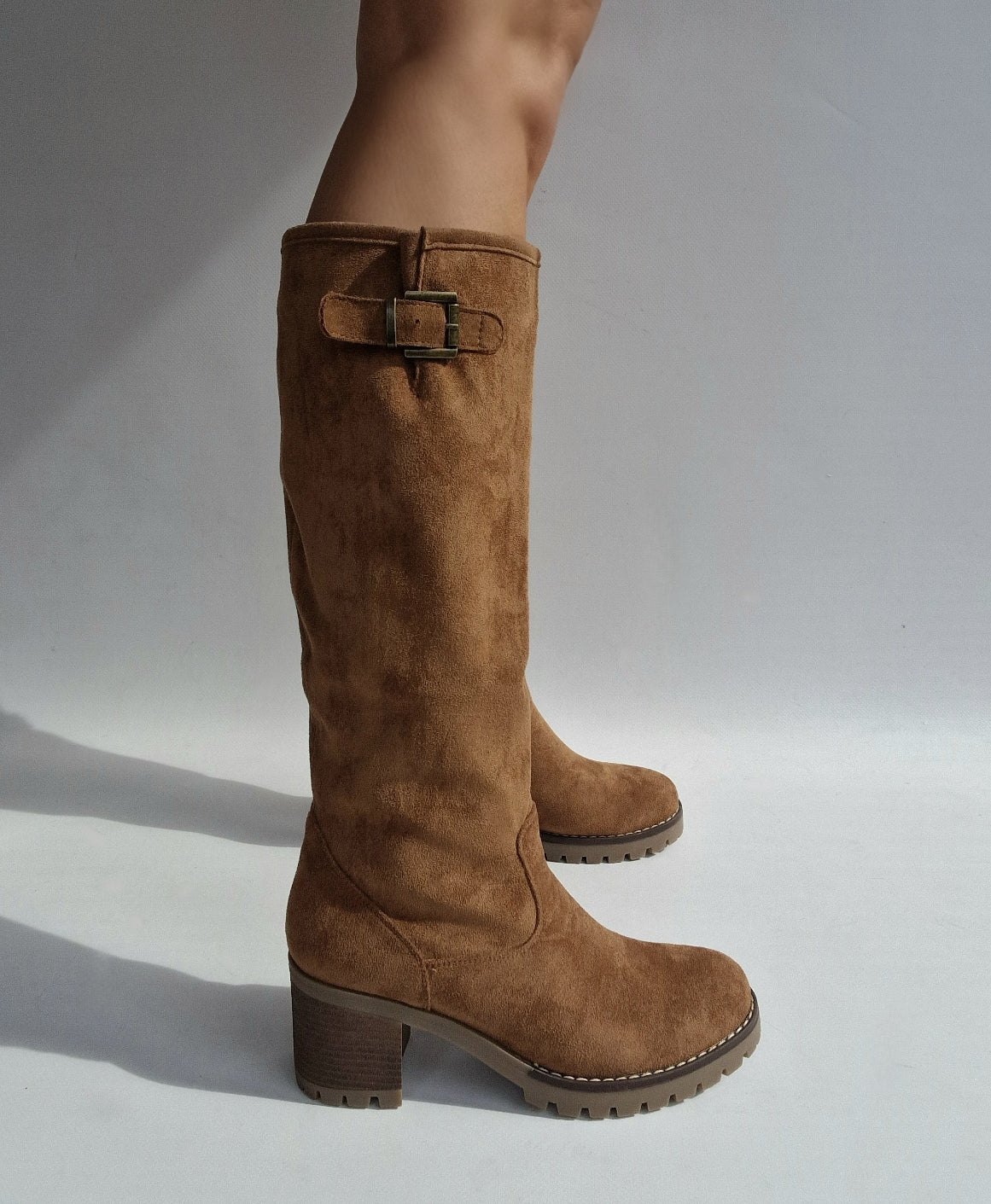 Bottes bikers boucle Camel