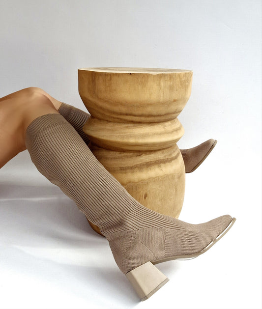 Bottes chausettes Taupe