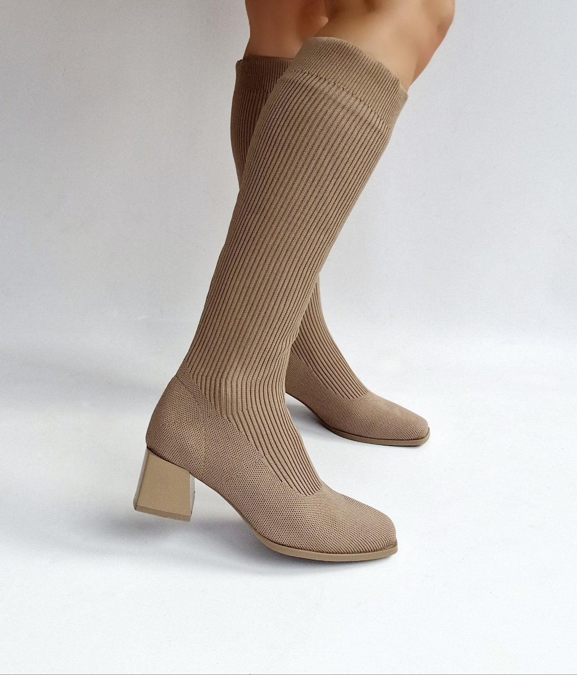 Taupe sock boots