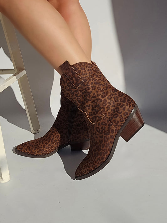 Leopard cowboy boots