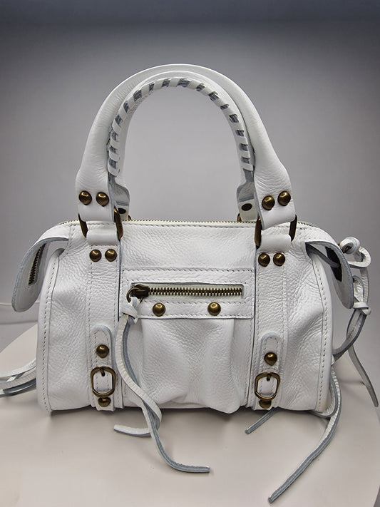 Sac BALOU petit modèle cuir grainé Blanc