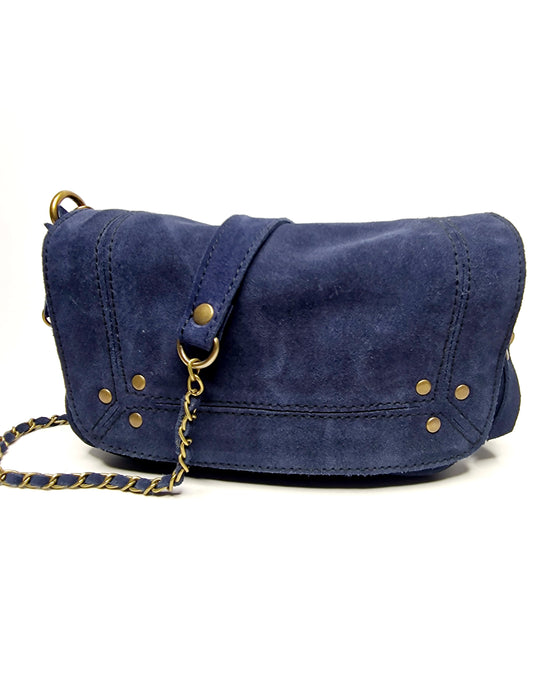 Sac Jérôme petit modèle daim Marine