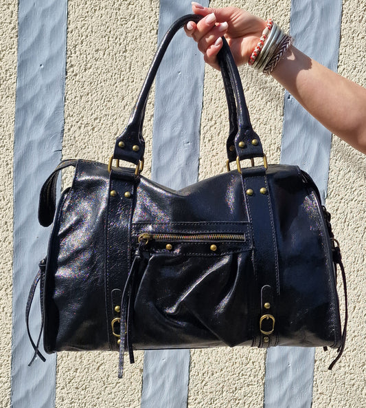 Balou bag large model 100% iridescent leather Black