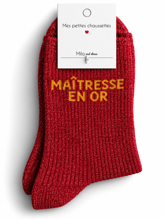 CHAUSSETTES MAITRESSE EN OR