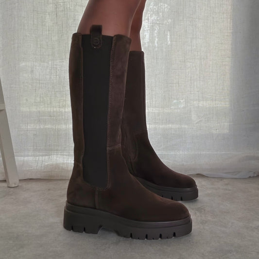 Bottes Chelsea Femme Tamaris Cuir Velours Chocolat